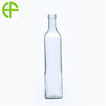 500ml ホワイトスクエアオリーブオイルガラスボトル
